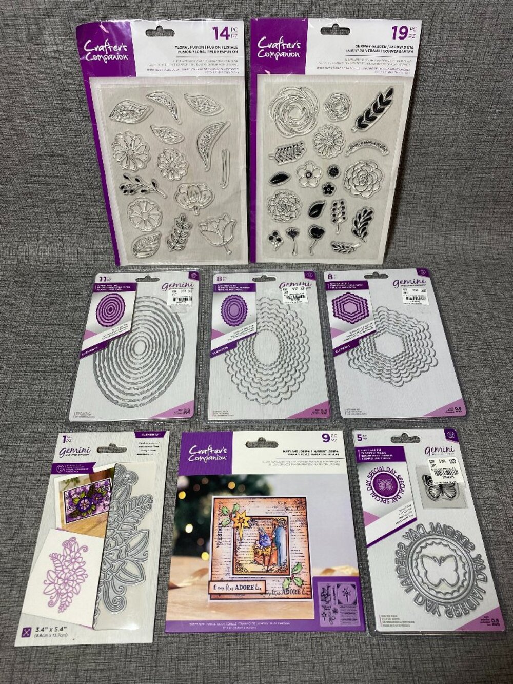 Crafter's Companion Clear Stamps & Die Lot - NEW